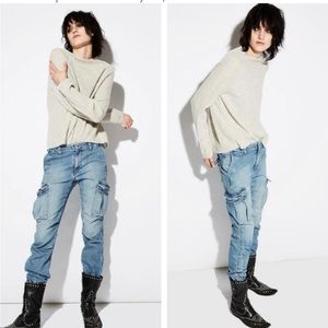 Nili Lotan Cargo French Military Jeans Blue